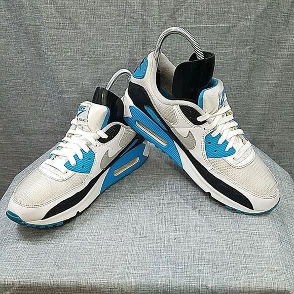 Nike Air Max 90 Retro Laser Blue 2020 CJ6779-100 Men's SZ 9.5 Blue / White / Blk - Picture 2 of 12